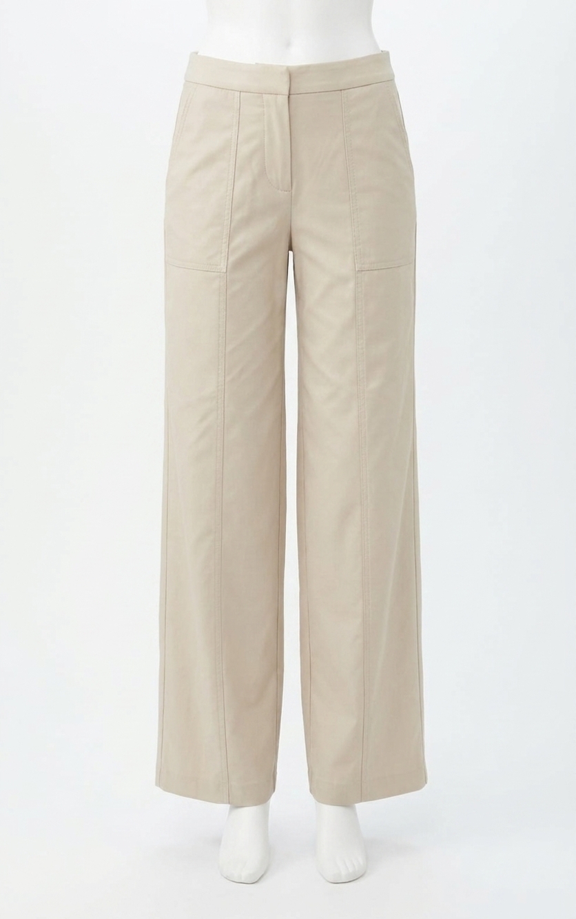 NEW TRINA TURK wide-leg driftwood pant in chai